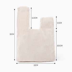 Sac fourre-tout en velours personnalisé avec logo imprimé, réutilisable, mini sac à main pour femme, vente chaude - Product Image 3