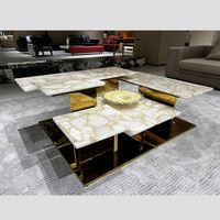 Table basse carrée en pierre de cristal blanc de qualité supérieure, moderne, simple et durable, pour le salon