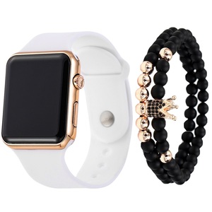 LED Silicone Electronic <strong>Watch</strong> + Bracelet <strong>Set</strong> Spot Wrist Watch3pcs/<strong>set</strong> Men's Fashion and Simplicity - Product Image 1