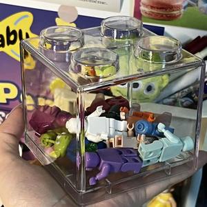 Decoración del hogar ornamento inastillable claro ahorro de dinero Banco diseño de bloques de construcción cuadrado transparente Caja de Ahorro para almacenamiento - Product Image 4