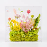 Vente en gros de roses éternelles colorées faites à la main dans une boîte en acrylique, cadeaux pour la Saint-Valentin et la fête des mères