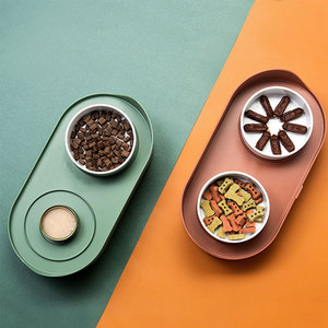 New Manufacturers <b>Large</b> Storage Space Double Layers Pet Feeding <b>Bowl</b> Stable Double Pet <b>Bowl</b> for Cats and Small <b>Dogs</b> - Product Image 3