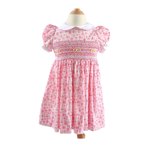 Robes princes de haute qualité pour filles enfants décontracté smocké ODM OEM bébé fille manches courtes fabriqué au Vietnam fabricant - Product Image 2
