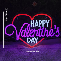 Lampu Neon LED Bertenaga USB Dapat Diredupkan Cahaya Putih Hangat Garansi 2 Tahun Selamat Hari Valentine Akrilik Transparan Tinggi