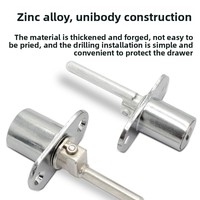 Serrure de tiroir de bureau et de classeur en alliage de zinc, style minimaliste moderne, avec mécanisme à trois maillons, une clé pour trois tiroirs
