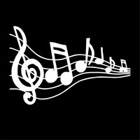 Autocollant mural de musique en vinyle, 12 pièces, Sticker à motif de musique, pour fenêtre de voiture, pc portable, guitare, Piano, cadeau découpé