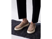Chaussures Homme Tendance à Enfiler en Daim Végétalien Respirant à Semelle Épaisse avec Logo Personnalisé du Fabricant, Taille 44 Europe