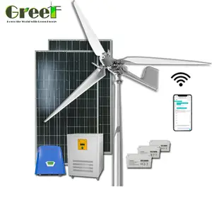 5kw पोर्टेबल सौर संकर पिच नियंत्रण पवन टरबाइन बिजली उत्पादन