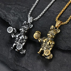 Muscle Bulldog Fitness mancuerna collar deportes hombres poder colgante gimnasio apertura regalo conmemorativo - Product Image 2