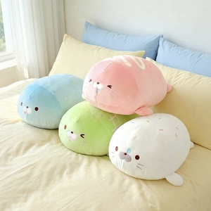 Peluche Personalizzato a Forma di Foca, Giocattolo Morbido Colorato e Confortevole, Cuscino Rotondo a Forma di Foca - Product Image 4
