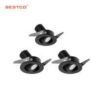 Mini focos LED COB redondos RA90 3W con luz de enfoque integrada antideslumbrante para decoración del hogar Cuerpo de lámpara de aluminio de lujo