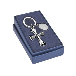 Portachiavi in Metallo Personalizzato con Design a Croce, Stampa UV, Lega di Zinco e Cristallo, Logo Personalizzato, Portachiavi Smaltato - Product Image 2