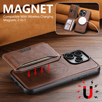 Coque de téléphone SUTENI pour iPhone 18 Pro Max avec chargement magnétique sans fil 2-en-1, support porte-cartes, en similicuir de luxe, compatible 17 16 Plus 15 14