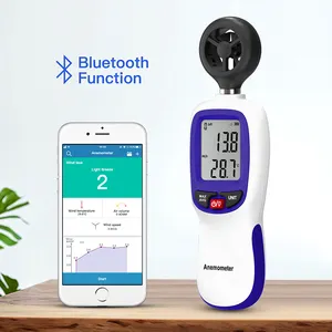 Medidor Digital de velocidad del viento, anemómetro de mano con pantalla Lcd, medidor de viento y velocidad del flujo de aire