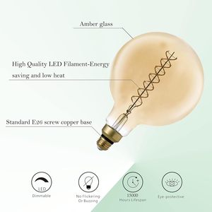 酒店G200 G300巨型爱迪生灯丝16W E26底座铝灯体A60选项4W 5W 9W超大LED复古灯泡 - Product Image 2