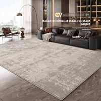 Tapis moderne de style italien, luxueux, imperméable, résistant aux taches, facile d'entretien, en polyester doux, pour le salon, la chambre à coucher, décoration