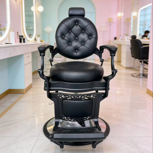 Sillón de Peluquería Antiguo, Sillón de Barbero Vintage Negro para Hombres, Precio al por Mayor, Butaca de Peluquero - Product Image 5