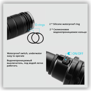 Linterna LED táctica recargable con luz fuerte, foco subacuático <span class=keywords><strong>de</strong></span> largo alcance para <span class=keywords><strong>buceo</strong></span>, Material <span class=keywords><strong>de</strong></span> aleación <span class=keywords><strong>de</strong></span> aluminio - Product Image 6