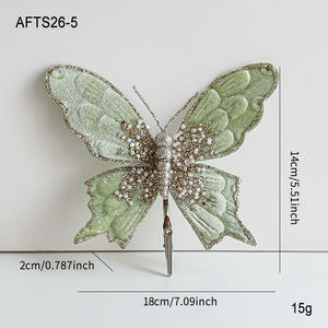 קטיפה פרפר חג המולד קישוטי עץ חג המולד קישוטי פרפר חג המולד קישוטי פרפר עץ חג המולד עם קליפים - Product Image 6