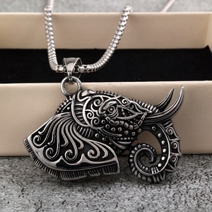 yunnique Stainless Steel Men's <b>Elephant</b> Pendant Themed Animal Design Party <b>Gift</b> Jewelry Fashion Accessory - Product Image 3