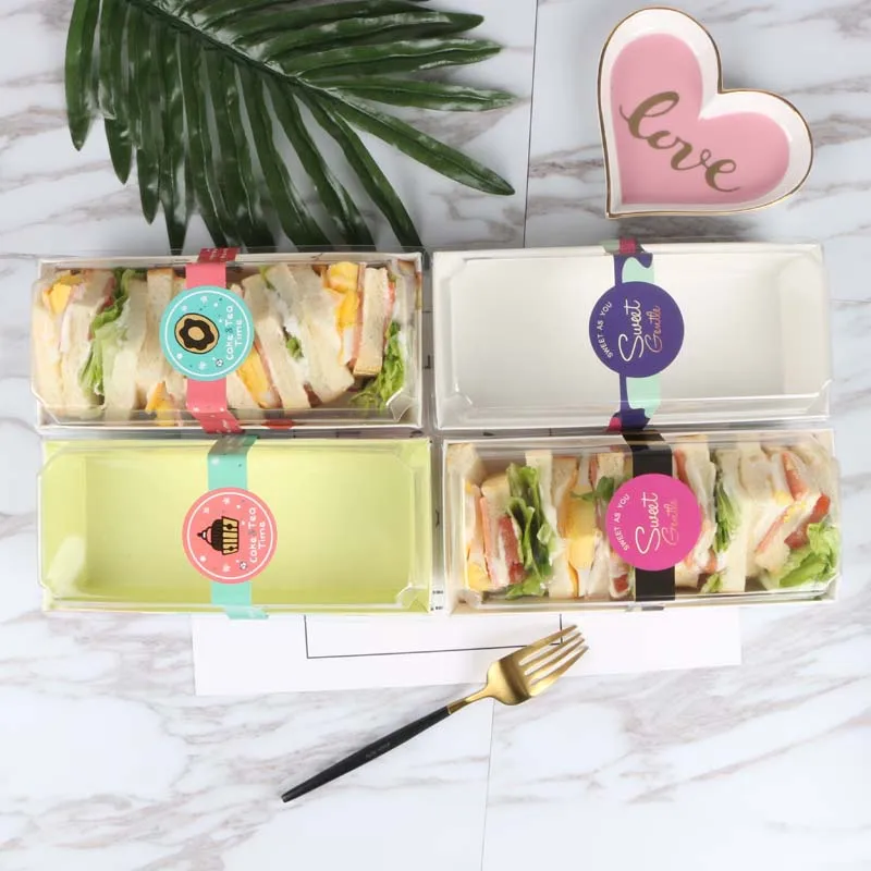 Hot Sale Custom Printing Logo Clear Lid Personalized Snack Boxes For Sandwich And Donut