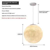 Lampe lune planète à hauteur réglable, LED, art nordique, chambre et restaurant, grand lustre en forme de boule