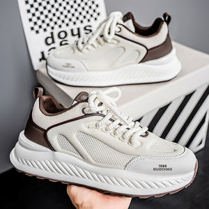 Mocassins d'été respirants à lacets pour hommes, chaussures décontractées tendance en maille ajourée doublée, souples et confortables - Product Image 4