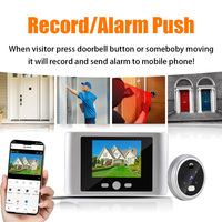 Caméra de sécurité domestique miniature ICam365 Pro 3MP sans fil WiFi 2.4G avec interphone audio et écran de 2,8 pouces et judas