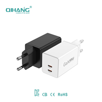 Chargeur EU multi-ports 65W Gan PD 3.0 certifié CE et CB, protection OTP ignifuge, universel pour téléphones, tablettes et ordinateurs portables