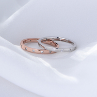 Bijoux fins de luxe pour femmes bande éternelle plaqué or rose 925 lunette en argent sterling zircon cubique bague empilable