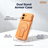 Coques de téléphone portable de luxe antichoc en TPU+PC avec double béquille pour IP17 Pro Max, protection coulissante de l'objectif, finition mate, tons neutres