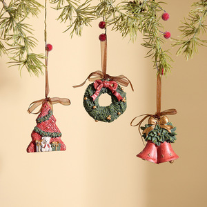 Nouvelles décorations de Noël transfrontalières en 3D : <span class=keywords><strong>train</strong></span>, cheval à bascule, pendentif pour chaussette de Noël, cloche, ornements cadeaux - Product Image 2