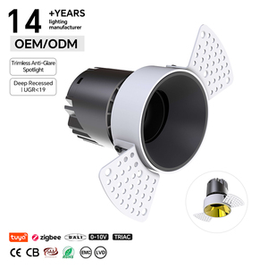 Foco <span class=keywords><strong>LED</strong></span> empotrable sin marco de 7W 10W COB, ajustable, con reflector multicolor, antideslumbrante, luz cálida - Product Image 1