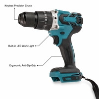 Perceuse à percussion sans fil sans balais 21V, batterie lithium rechargeable, perceuse électrique pour percer le bois, le métal et le béton