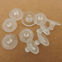Lot de 100 bouchons d'oreille ronds en silicone avec dos en caoutchouc pour boucles d'oreilles DIY et accessoires de bijoux