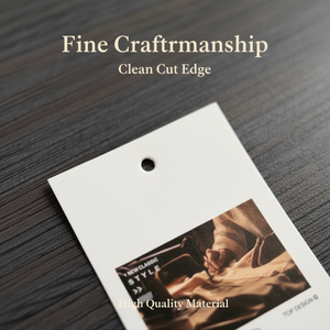 Etiquetas colgantes personalizadas con estampado en lámina dorada, etiquetas colgantes para ropa, etiquetas colgantes de papel texturizado blanco, botones de repuesto de lujo - Product Image 3