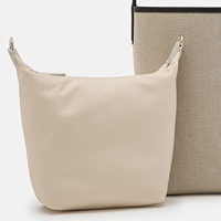 2026 Neue Sommer-Damen-Bucket-Tasche Modische PU-Leder-Tragetasche mit Canvas-Patchwork-Design für Frauen
