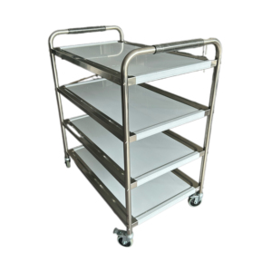 รถเข็นสแตนเลสสำหรับใช้ในห้องครัวมีล้อ INOX handcart สำหรับรับประทานอาหารสำหรับโรงแรมและร้านอาหาร - Product Image 5