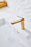 Robinet de lavabo en laiton à poignée unique, chromé, à montage sur plan, cartouche céramique chaude/froide, options hautes/standard pour les salles de bain d'hôtel et de maison
