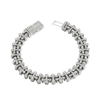 Bracelet croix hip-hop européen et américain HCBRA26040016, entièrement serti de zircone, sensation de luxe haut de gamme, fermoir boîte unique, bijou tendance, cadeau