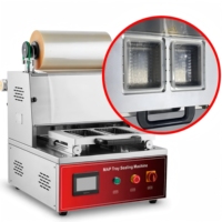 Machine à emballer sous vide à atmosphère modifiée pneumatique à gaz MAP pour sceller les aliments rapides viande fraîche moule carré personnalisé