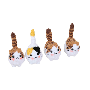 Porte-clés en peluche au crochet fait main, motif chien et fleur, avec clochette, ornement <span class=keywords><strong>de</strong></span> sac en <span class=keywords><strong>laine</strong></span> douce, portable, durable, cadeau <span class=keywords><strong>de</strong></span> festival - Product Image 6