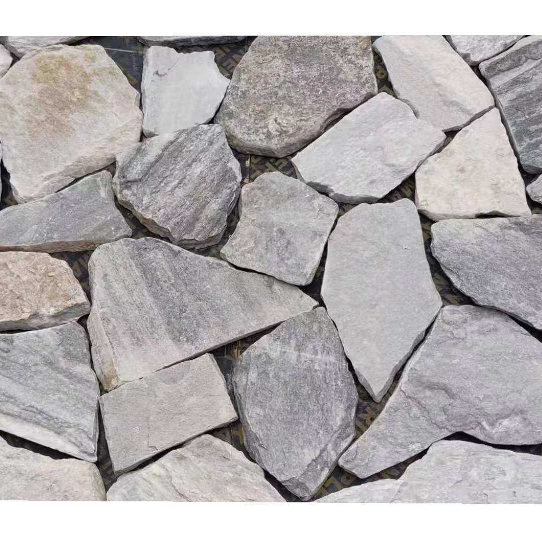 Натуральный камень случайный облачный серый гранитный облицовочный шпон для наружного интерьера