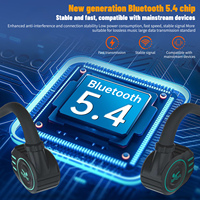 Headphone Konduksi Tulang Modis Tahan Air IP68 & IPX8 untuk Berenang, Headset Nirkabel Open Ear Bluetooth 5.4 HIFI Lossless