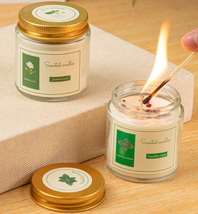 Bougie parfumée créative en cire de soja à l'huile essentielle d'aromathérapie dans un bocal en verre transparent, bougie parfumée, coffret cadeau - Product Image 6