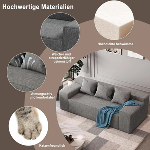 Vente en gros usine : Canapé trois places en tissu et éponge, design moderne, pour salon, appartement, hôtel, configuration en ligne droite - Product Image 4