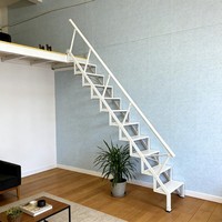 Escalier mural pliable personnalisable, gain de place, avec main courante, pour usage domestique, duplex ou mezzanine