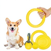 Balle à mâcher flottante en caoutchouc souple et élastique pour chien, résistante aux morsures, en PVC, pour l'entraînement et le jeu.