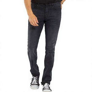High Quality Men's Straight <b>Jeans</b> Medium Wash Solid Denim Pants Regular Fit Casual Fashion Wear Private Label Apparel Production - Product Image 1