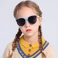 Gafas de sol polarizadas de silicona para niños, lentes de sol infantiles con montura grande, venta al por mayor